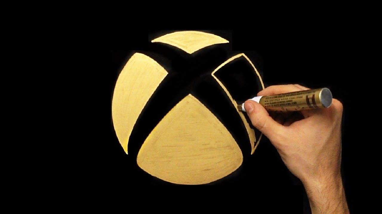 Gold Xbox Logo - How To Draw Gold Xbox Logo | Drawing | Draw With Denis - YouTube