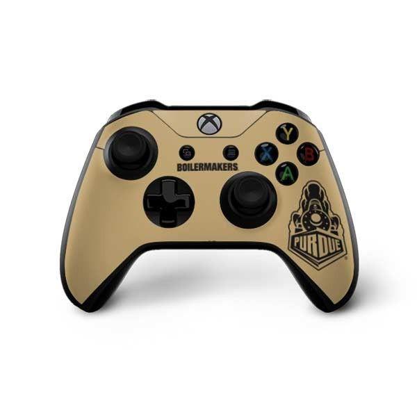 Gold Xbox Logo - Purdue Gold Signature Logo Xbox One X Controller Skin