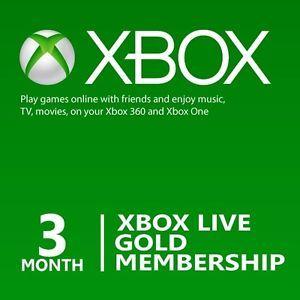 Gold Xbox Logo - Microsoft 3 Month Xbox Live Gold Membership Subscription for Xbox
