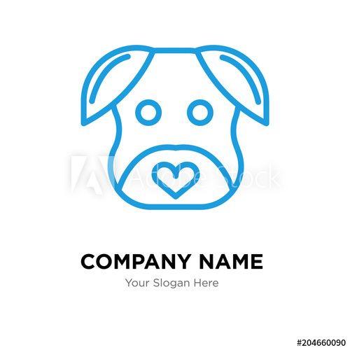 Dog Company Logo - minimalist dog company logo design template, colorful vector icon ...