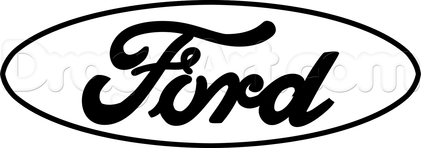 Cartoon Ford Logo - How to Draw the Ford Logo, Step by Step, Symbols, Pop Culture, FREE ...