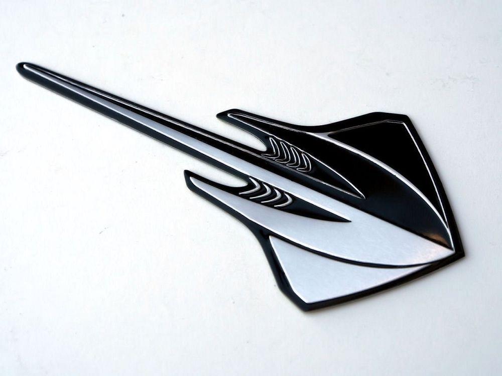 Black Corvette Stingray Logo - C7 Corvette Stingray 2014+ Emblem - Black & Silver Stamped Aluminum ...