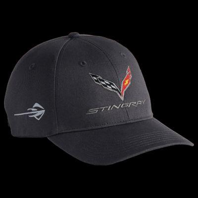 Black Corvette Stingray Logo - C7 Corvette Stingray Cap Hat