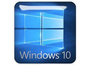 Windows 1 Logo - Windows 10 Logo Sticker 1x1 Bubble Domed Chrome Effect Case Badge