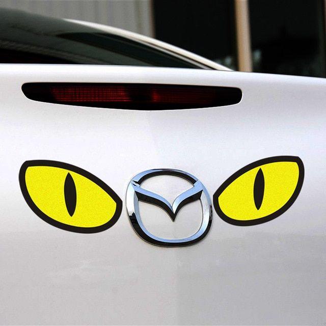 Cartoon Ford Logo - Aliexpress.com : Buy Funny cartoon eyes reflective car decals