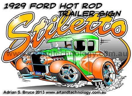 Cartoon Ford Logo - Hot Rod Cartoon Art Gallery. Hotrod Logo 1929 ford custom hot rod