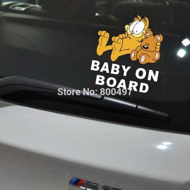 Cartoon Ford Logo - Newest Design Funny Car Sticker Cartoon Garfield Bady on Board