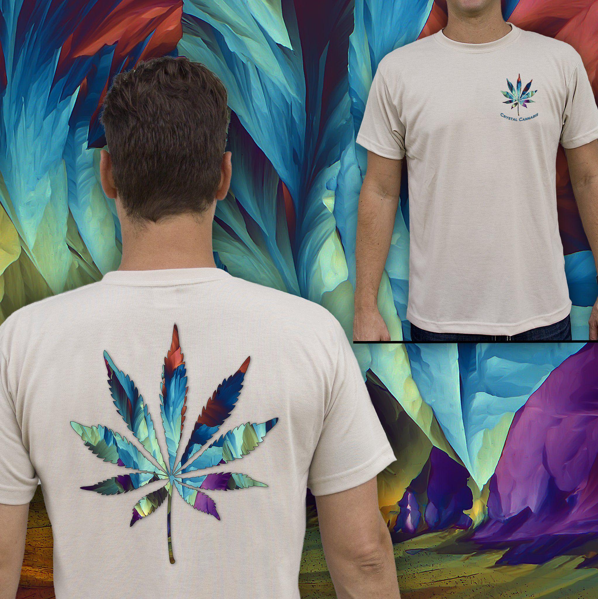 Sand Leaf Logo - Crystal Cannabis Logo Shirt Leaf on Sand