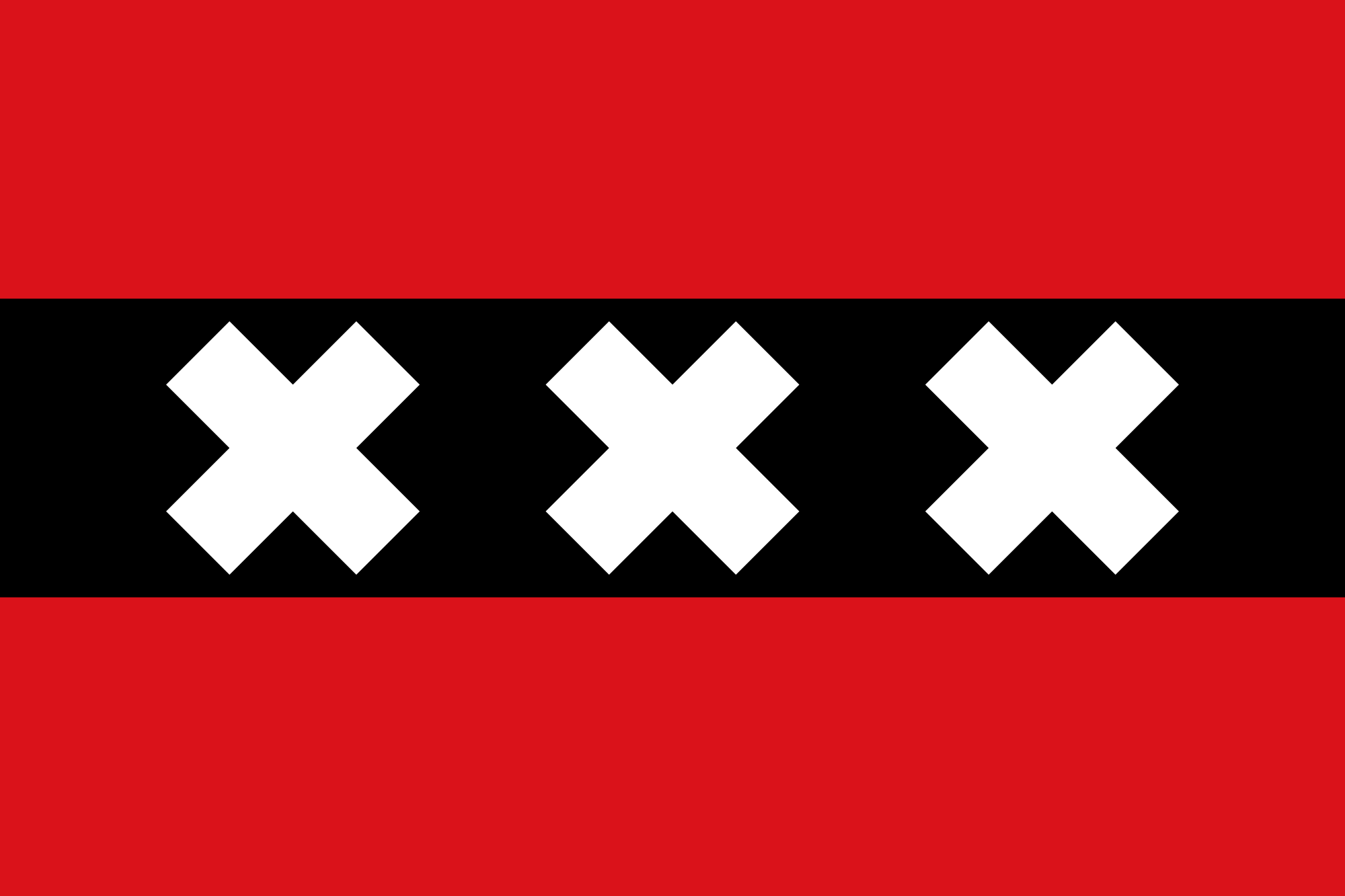 Red Rectangle with White X Logo - File:Flag of Amsterdam.svg - Wikimedia Commons