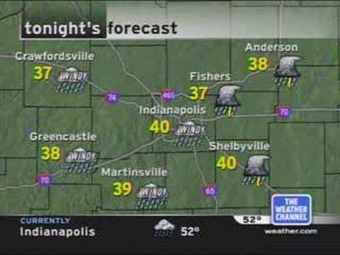 Old Weather Channel Logo - TWC Forecast, Indianapolis (April 2005)