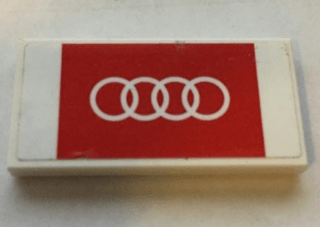 Red Rectangle with White X Logo - BrickLink - Part 87079pb489 : Lego Tile 2 x 4 with White Audi Logo ...