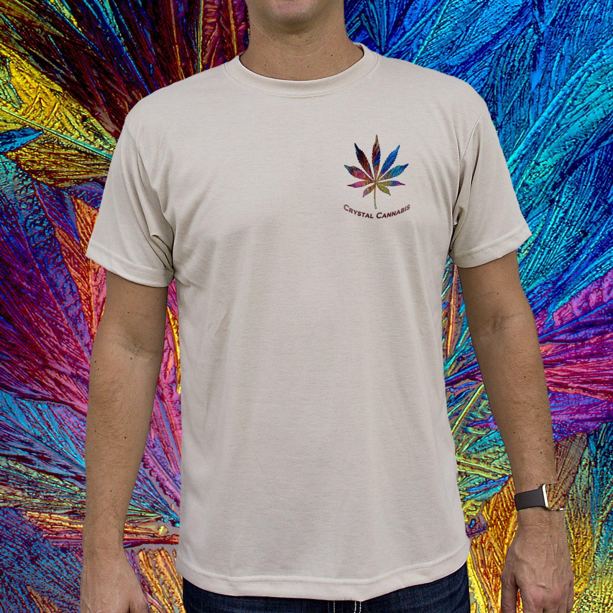 Sand Leaf Logo - Crystal Cannabis Logo Shirt Feathers Leaf on Sand