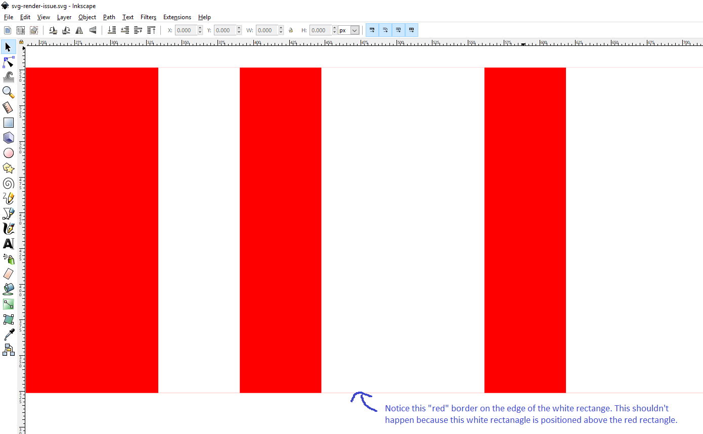 Red Rectangle with White X Logo - Issue with z-order of elements in SVG being rendered incorrectly ...