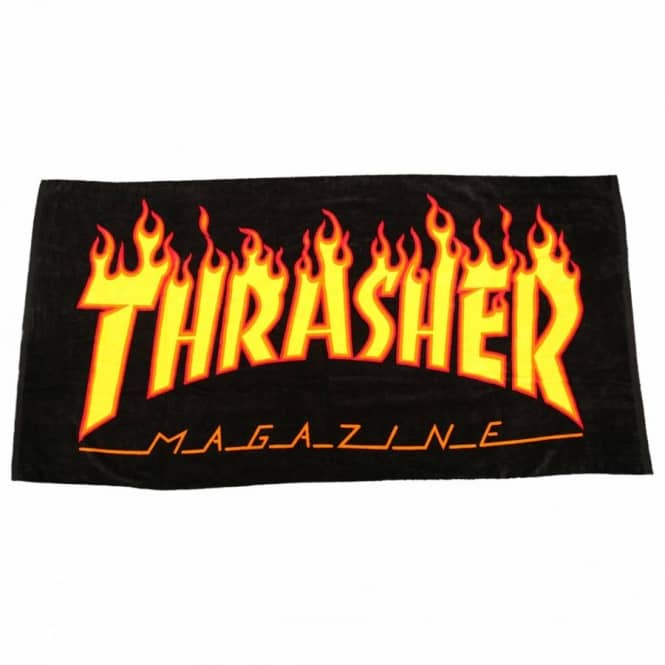 Thrasher Black Logo - Thrasher Flame Logo Beach Towel - Black - Misc from Native Skate ...