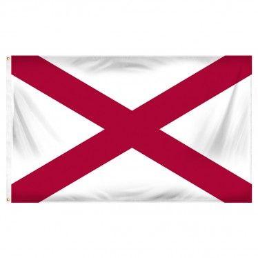 Red Rectangle with White X Logo - Alabama State Flag, Patches, and Alabama Flag Lapel Pins