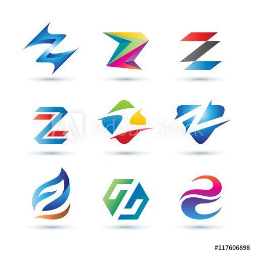 Letter Z Logo - Set of Abstract Letter Z Logo - Vibrant and Colorful Icons Logos ...