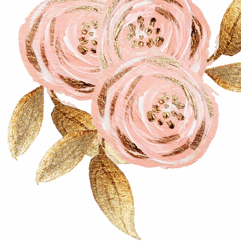 Floral Pink and Gold Logo - Glitz Gold & Blush Flower - - Gold Foiled - - Floral - - Pink fabric ...