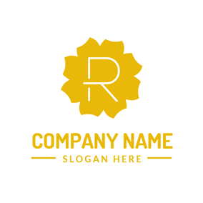 Yellow Flower Looking Company Logo - Yellow Flower and Letter R logo design | R&R 結婚 | Logo design ...