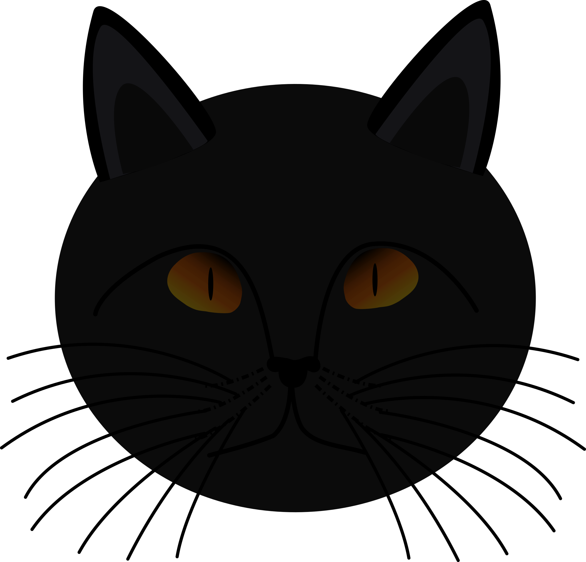 Black Cat Head Logo - Clipart - Black Cat Face