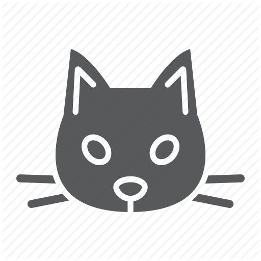 Black Cat Head Logo - Animal, cat, head, logo, pet, wild, zoo icon
