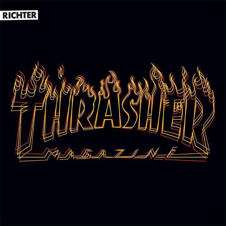 Magazine Thrasher Flame Logo - Thrasher Magazine Richter Flame Logo Hoodie - Black - Black Sheep ...