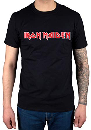Classic Heavy Metal Band Logo - Official Iron Maiden Logo T Shirt Vintage Classic Heavy Metal Band