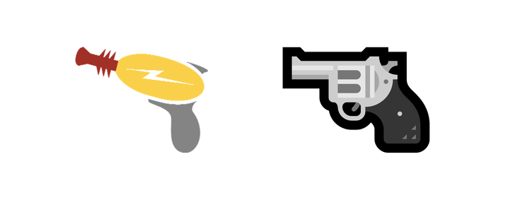 Shoot Emoji Logo - Shoot the messenger: Microsoft reignites emoji gun debate with new