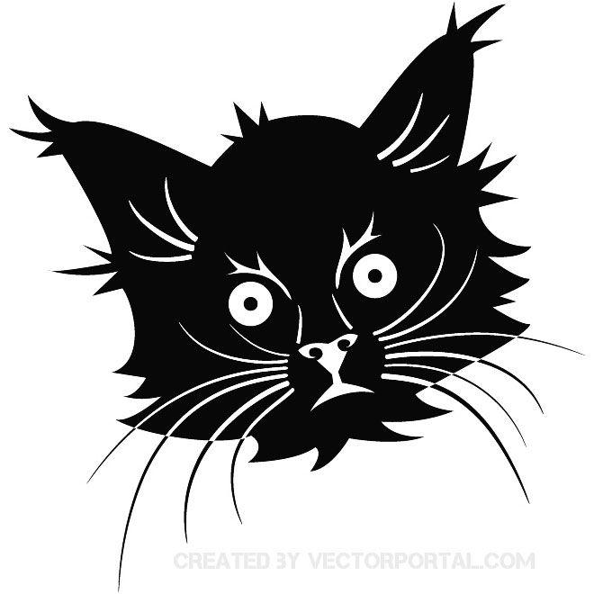 Black Cat Head Logo - BLACK CAT HEAD FREE VECTOR