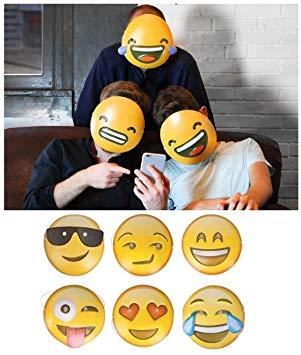 Shoot Emoji Logo - Fantastic 6 x EMOJI MASKS Adults Kids Smiley Icon Face Mask Party ...