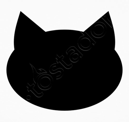 Black Cat Head Logo - Black cat head T-shirt - 1099198 | Tostadora.co.uk