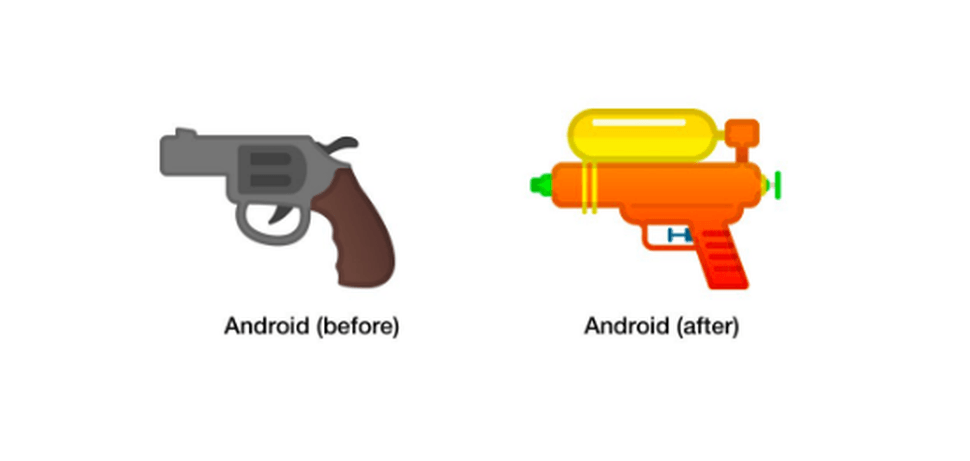 Shoot Emoji Logo - Google swaps out gun emoji for water pistol