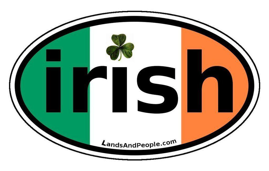 Irish Flag Logo - Irish Ireland Flag Car Bumper Sticker Decal Oval. Irish, World