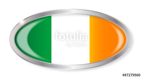 Irish Flag Logo - Irish Flag Oval Button