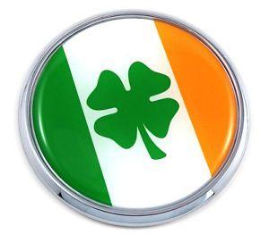 Irish Flag Logo - Ireland Irish Flag 2.75 Car Chrome Round Emblem Decal 3D badge