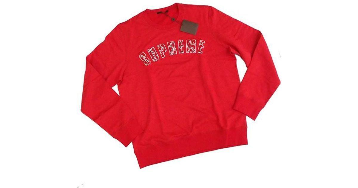 LV Red Supreme Logo - Lyst - Louis Vuitton X Supreme Arc Logo Crew Neck A Sweat Monogram ...