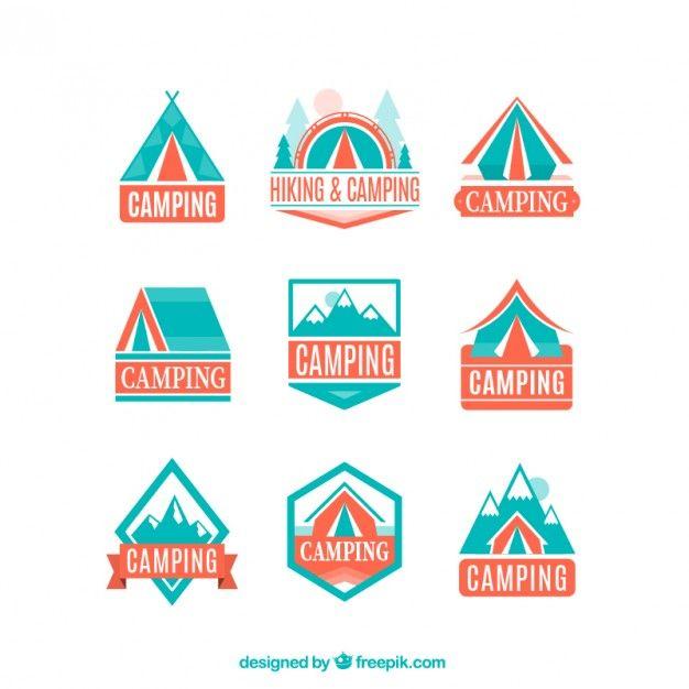 Light Blue Logo - Adventure logos in light blue and orange colors Vector