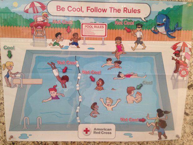 American Red Cross Colorado Logo - Super racist” Red Cross pool safety poster on display in Colorado