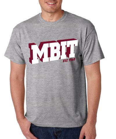 Maroon and White Logo - Grey MBIT Logo with Maroon and White Tee – MBIT School Store