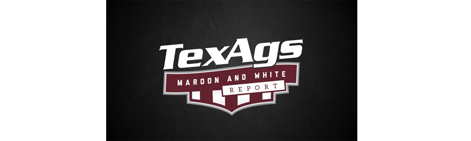 Maroon and White Logo - Texas A&M. 'Maroon & White Report'