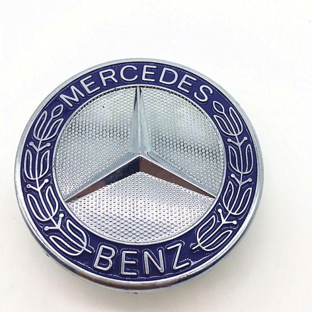 Blue Mercedes Logo - MERCEDES BENZ Blue Logo Front Badge Flat Mount Hood Emblem 57mm | eBay