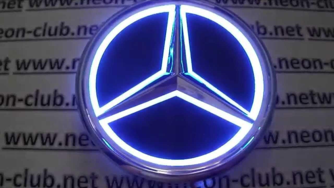 Blue Mercedes Logo - Benz cars light, Mercedes emblem and badge ebay led