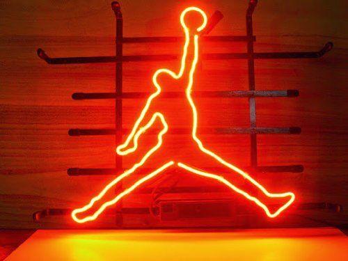 Air Jordan Basketball Logo - NBA Michael Jordan Nike Air Basketball 15''x10'' Neon Sign zx15 ...