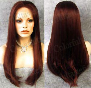 Long Hair with Red Lady Logo - Long Straight Red Lady Women Front Lace wig Woman Lace Frontal wigs