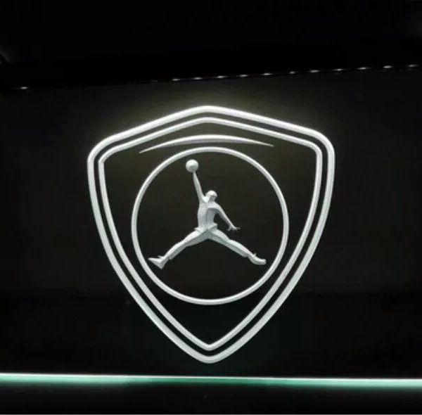 Neon Jordan Logo - JORDAN LOGO WHITE 12″X9″ LED NEON SIGN