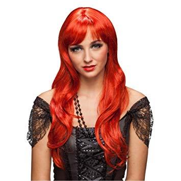 Long Hair with Red Lady Logo - Long hair wig with pony red carnival lady wig Zora fairy witch
