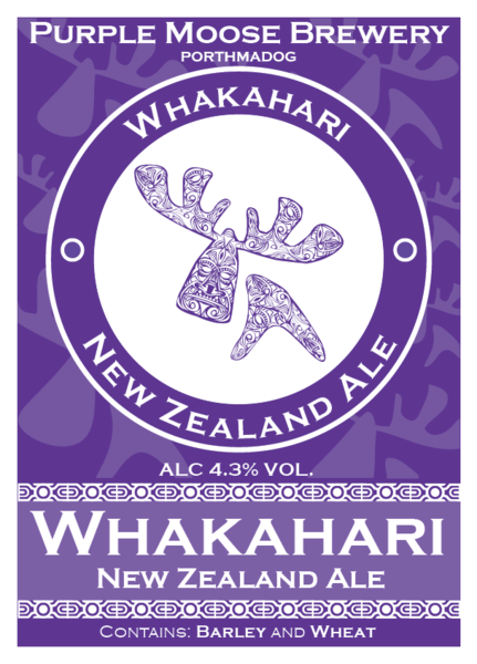 Purple Moose Logo - Whakahari Pump Clip. Purple Moose Brewery Ltd