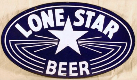 Star in Oval Logo - Oval sign for Lone Star Beer showing a star in the center. More