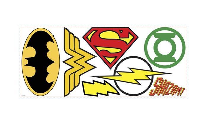 DC Superhero Logo - Roommates Decor DC Superhero Logos Giant Wall Decals | Groupon