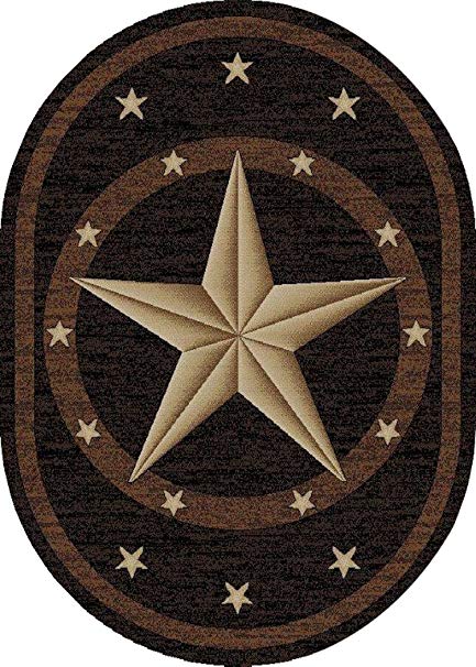 Star in Oval Logo - Amazon.com: Dean Western Star Lodge Cabin Ranch Area Rug 5'3