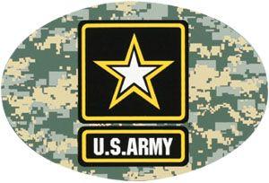 Star in Oval Logo - Army Star Logo Digital Camo Oval Auto Magnet | North Bay Listings